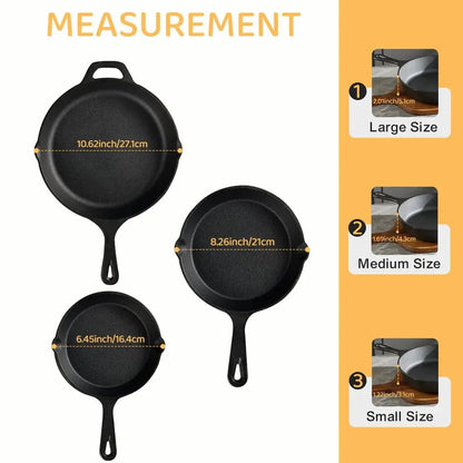 Cast Iron Skillet Seasoned Pan Cookware Set