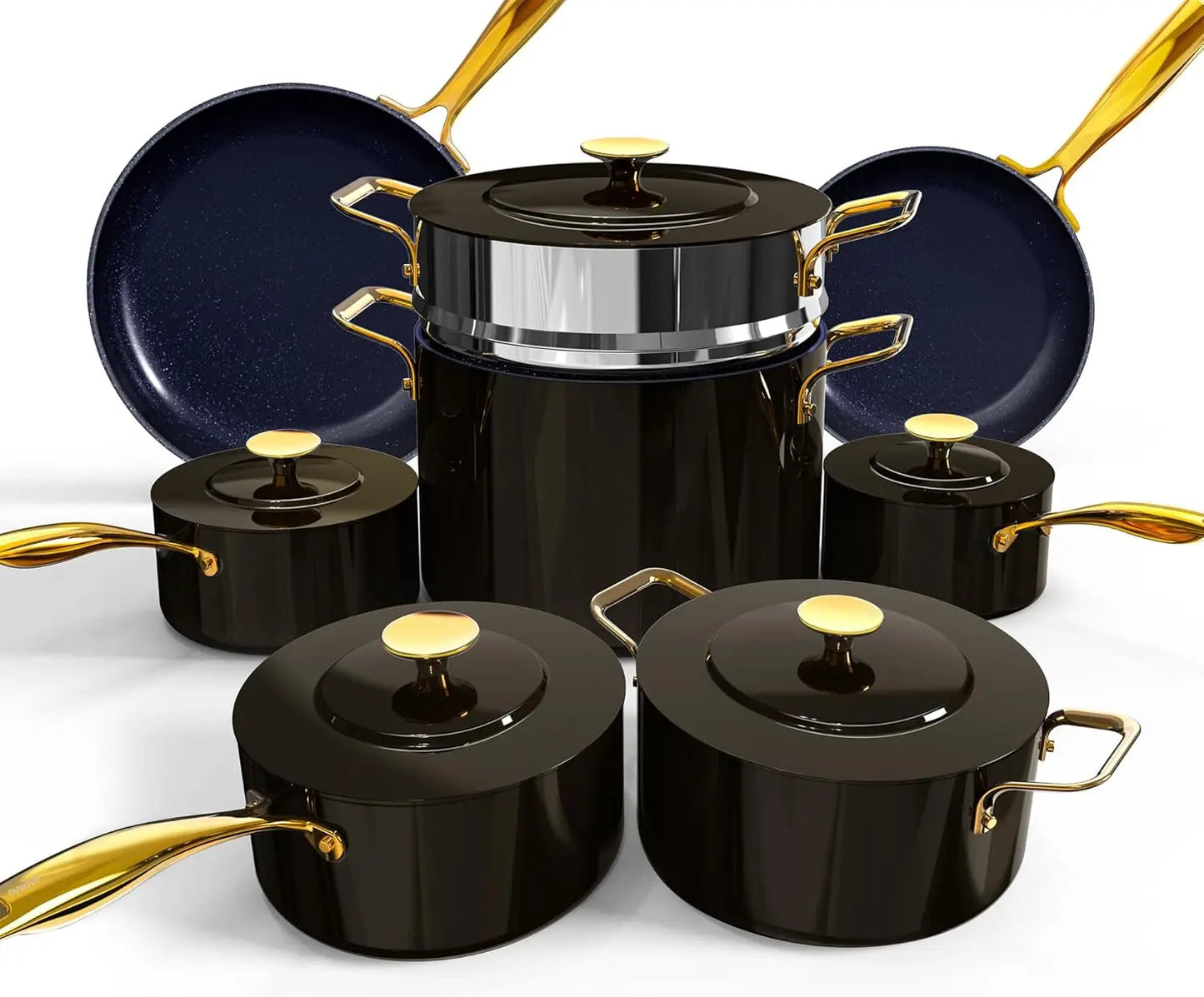13Pc Lightweight Cookware Set, Non-Stick, Stay-Cool Handles