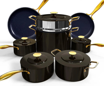 13Pc Lightweight Cookware Set, Non-Stick, Stay-Cool Handles