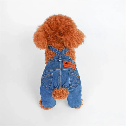 Pet Dog Denim Overalls Jumpsuit Overalls