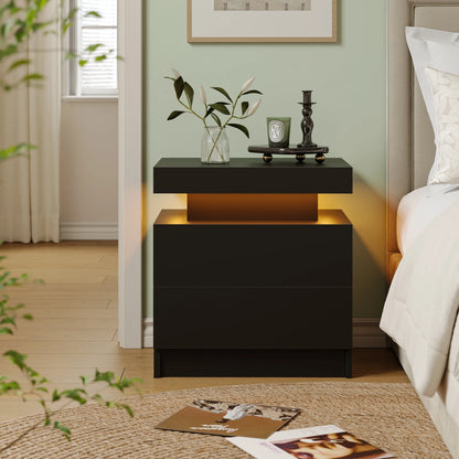 Cubehom LED Nightstands with 2 Drawers