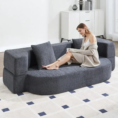 Twin Size Convertible Sleeper Sofa with Breathable Foam