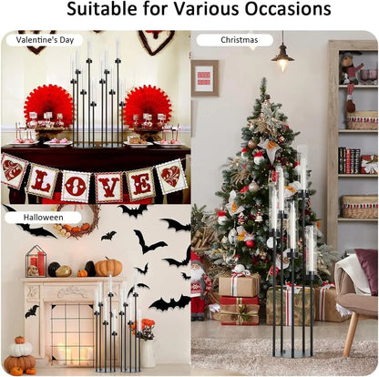 2PCS 39.8''Matte Black Candle Holder