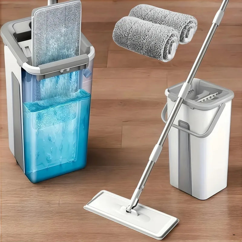 Hands-Free Flat Mop & Bucket Set