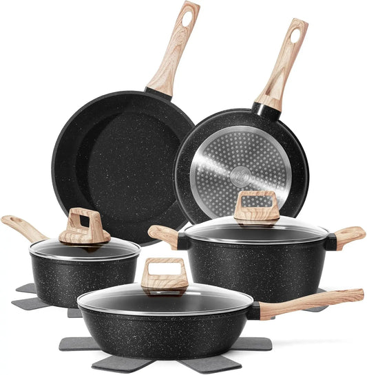 12 Non-Stick Cookware Set Granite Coating