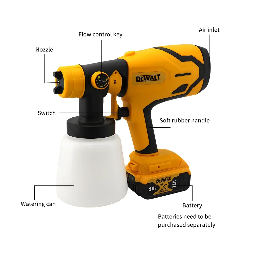 Dewalt Airbrush Brushless Electric Spray Gun Lightweight Paint Sprayer Uniform Spray for Home Improvement And DIY Projects