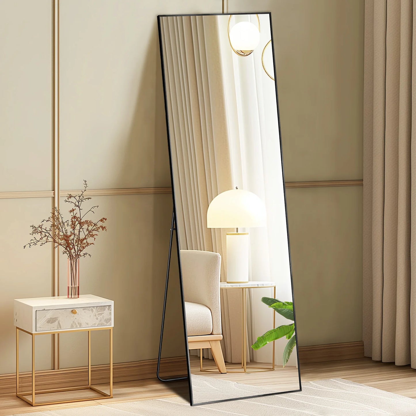 64"x21" Full Body Wall Mirror, Standing, Hanging, Leaning