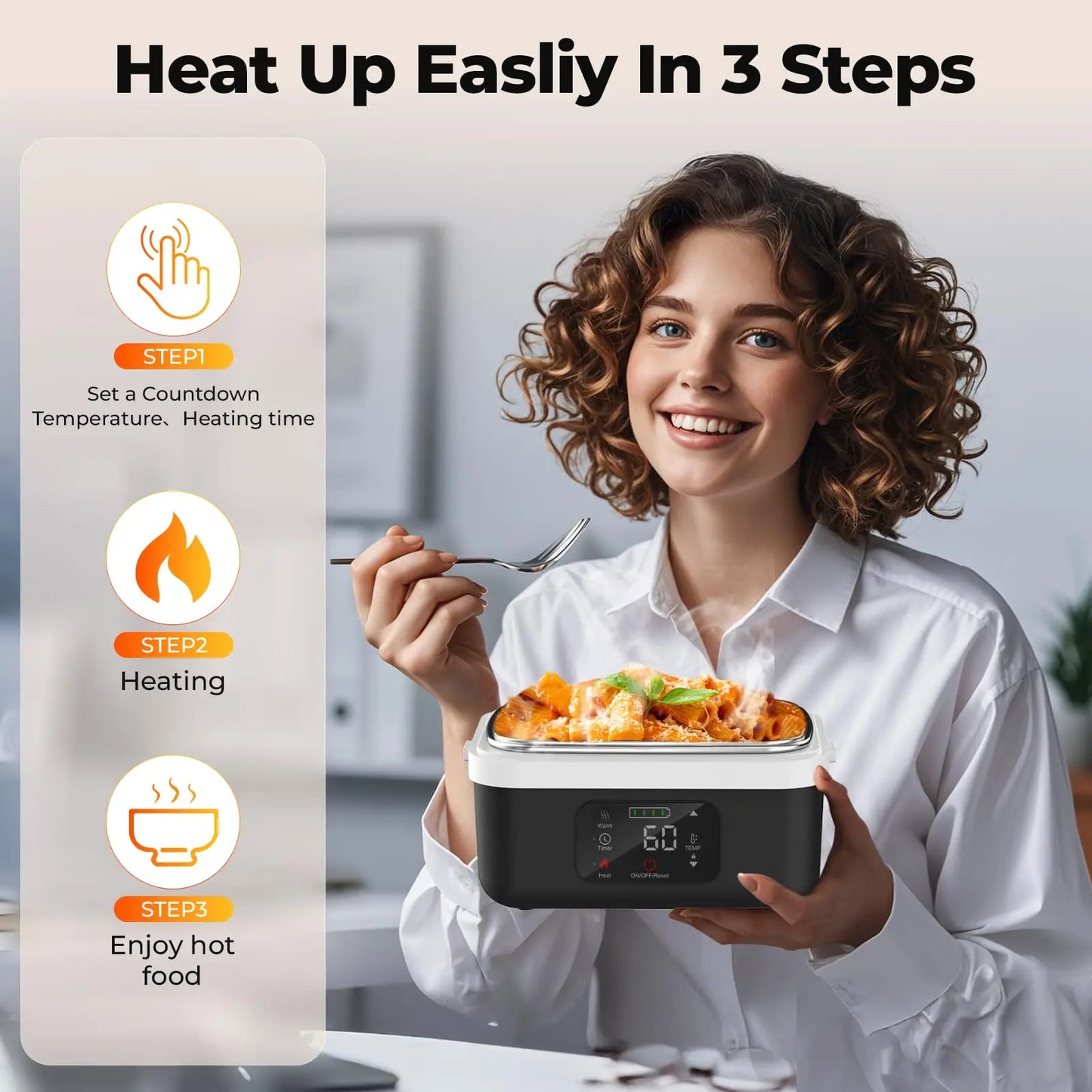 Wireless Electric Insulated Lunch Box, Food Warmer