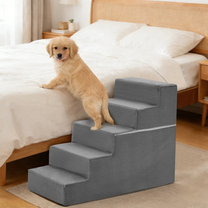 3-5 Step Right Angled Foam Dog Stairs Ramp