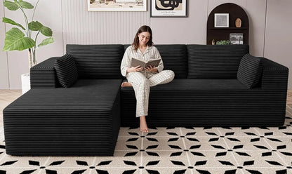 Sectional Boneless Couch 106' Left-Facing, L-Shaped