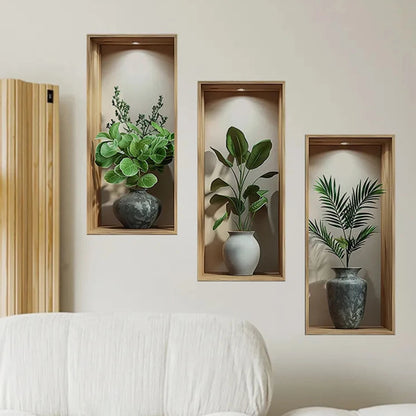 Jungle Theme Wall Decal Set 3D Plants