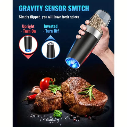 Electric Salt Pepper Mill, Tilt To Grind