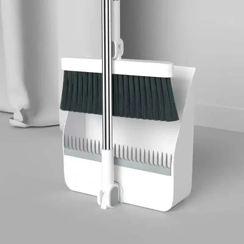 Folding Dustpan & Broom Set, Thick Teeth