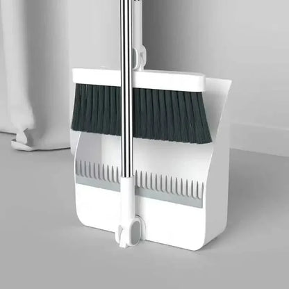Folding Dustpan & Broom Set, Thick Teeth