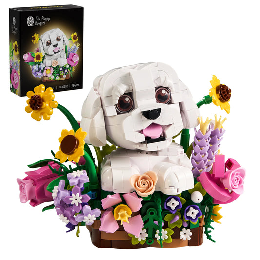 Dogs Bouquet Succulent Building Blocks Set