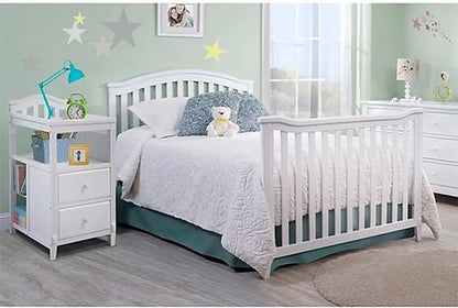 Crib and Changer with Convertible Diaper Changing Table