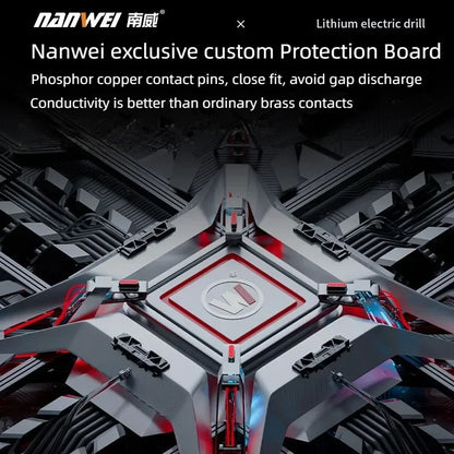 NANWEI 16.8V Brushless Electric Drill Cordless 55N.m Torque Li-ion Battery Screwdriver Power Tools for Home Improvement