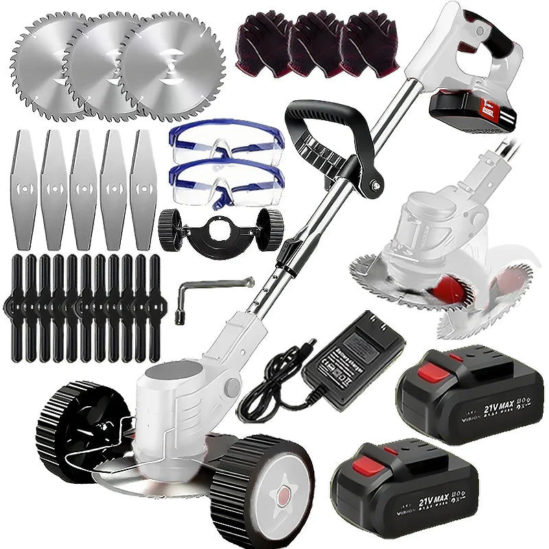 Wireless portable weed trimmer for lawn trimming