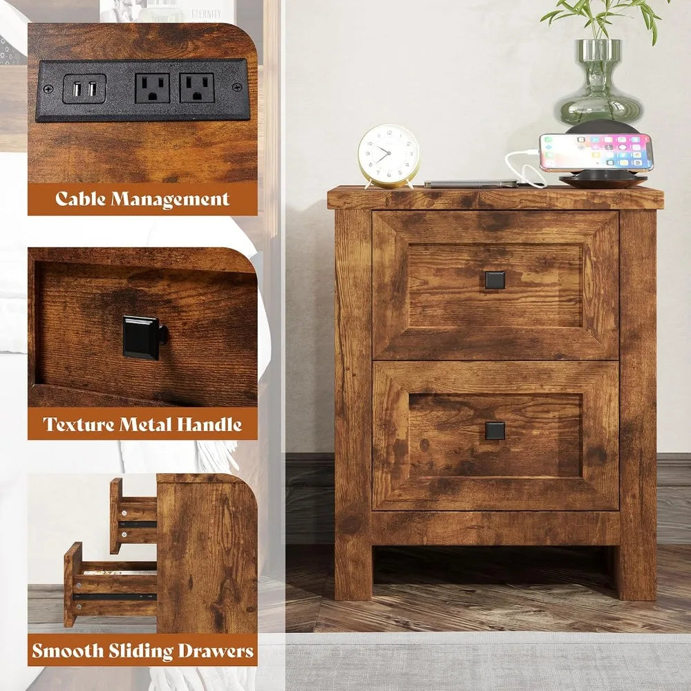3-Piece Bedroom Set: Queen Bed Frame, 2 Nightstands