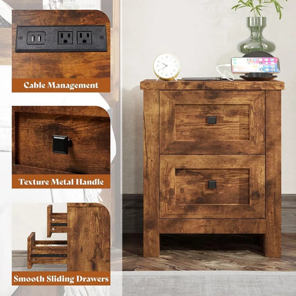3-Piece Bedroom Set: Queen Bed Frame, 2 Nightstands
