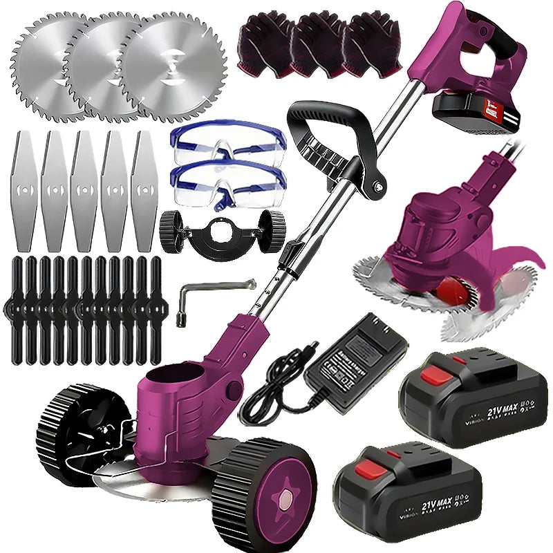 Wireless portable weed trimmer for lawn trimming