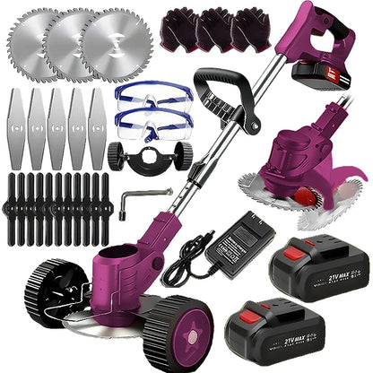 Wireless portable weed trimmer for lawn trimming
