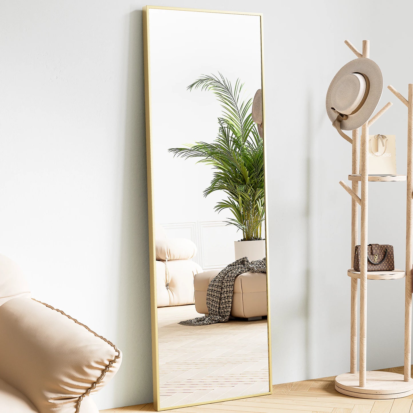 64"x21" Full Body Wall Mirror, Standing, Hanging, Leaning