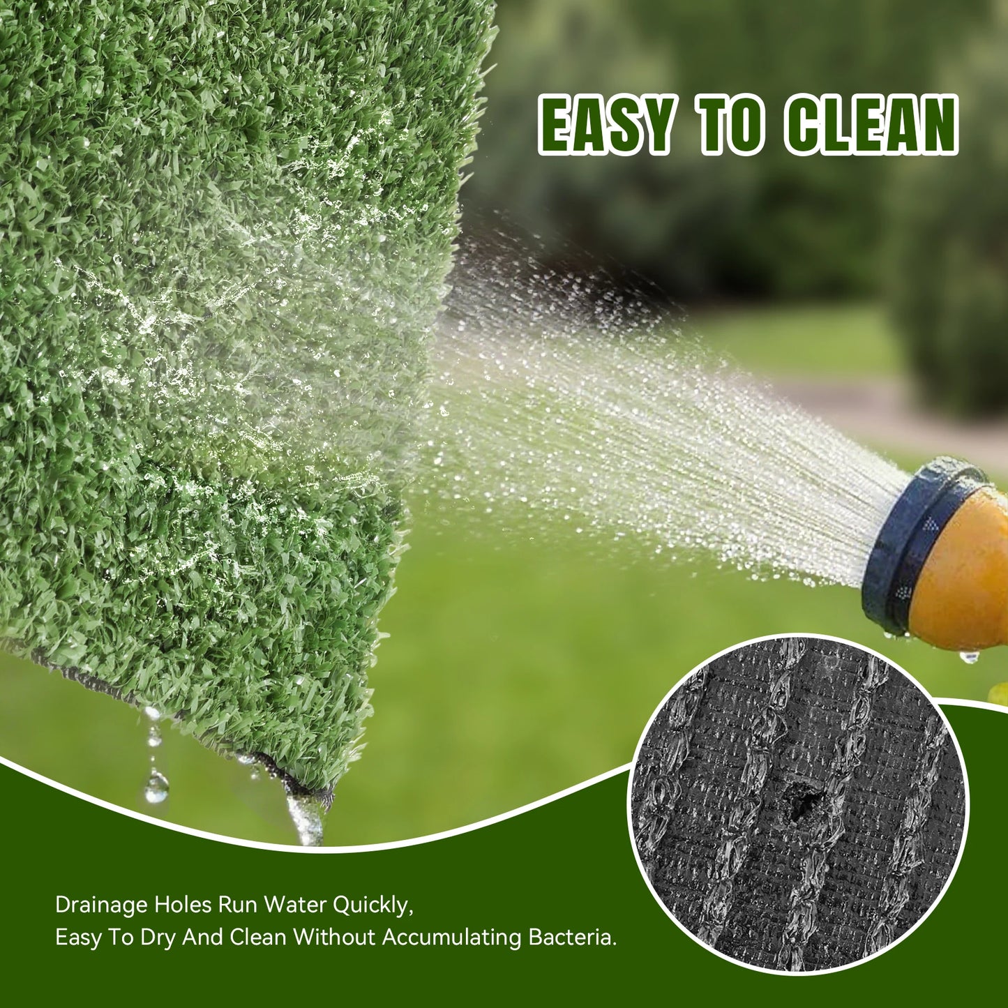 7FT×12FT Realistic Artificial Turf Grass  Pet Dog-Friendly