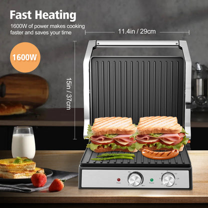 4-Slice Press Electric Grill Sandwich Maker