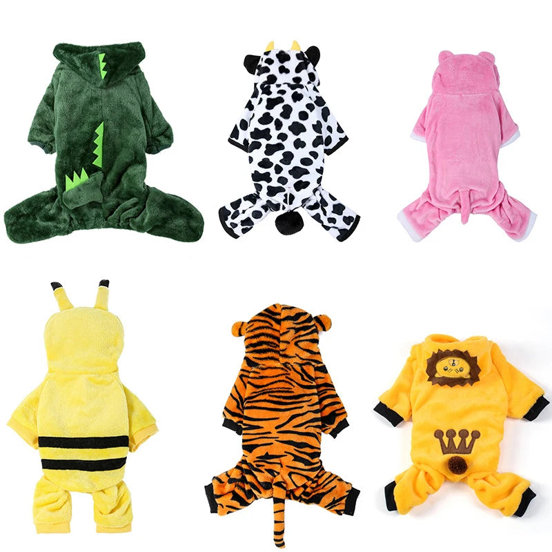 Clothes Soft Warm Fleece Jumpsuits Pets Costume Coats