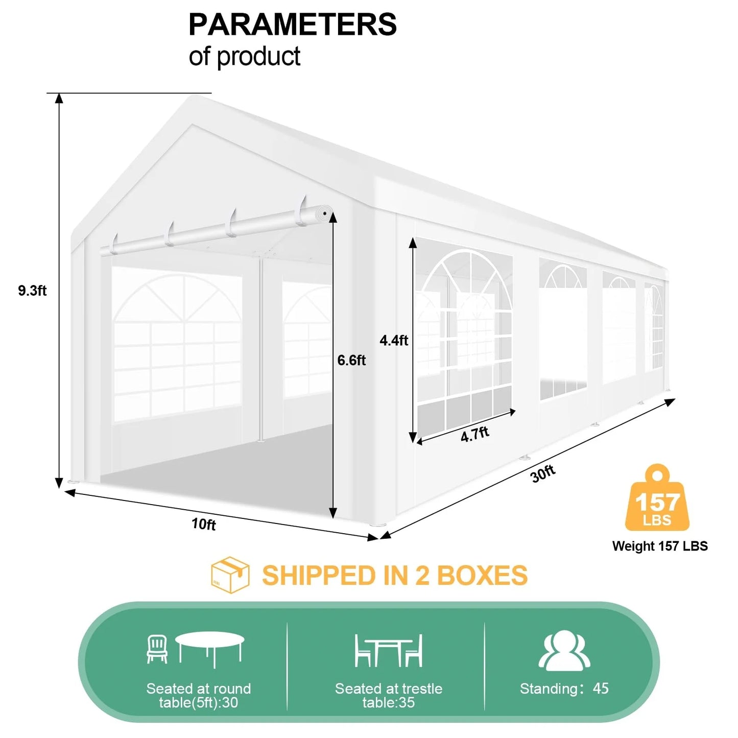 10 x 30 Canopy Heavy Duty, Party Tent