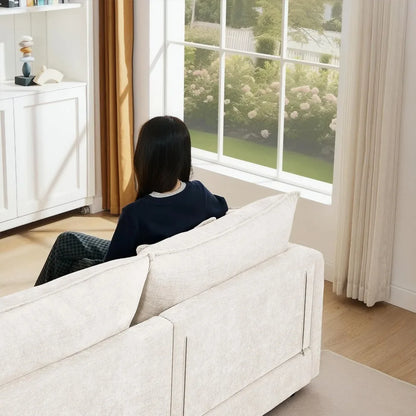 Beige Modular Sectional Sofa Cloud Couch L-Shape Convertible
