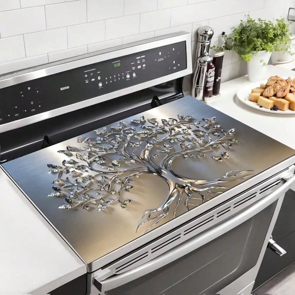 2 D Stove Cover, Tree Design, Branches Leaves,