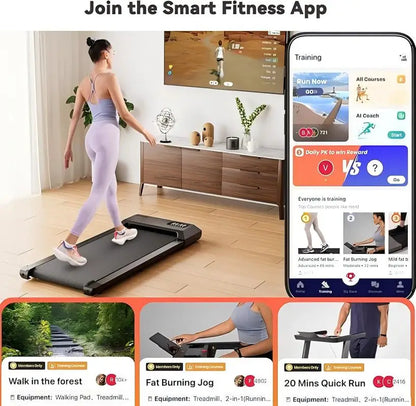 2-in-1 Home/Office 2.5 HP Walking,mini Treadmill