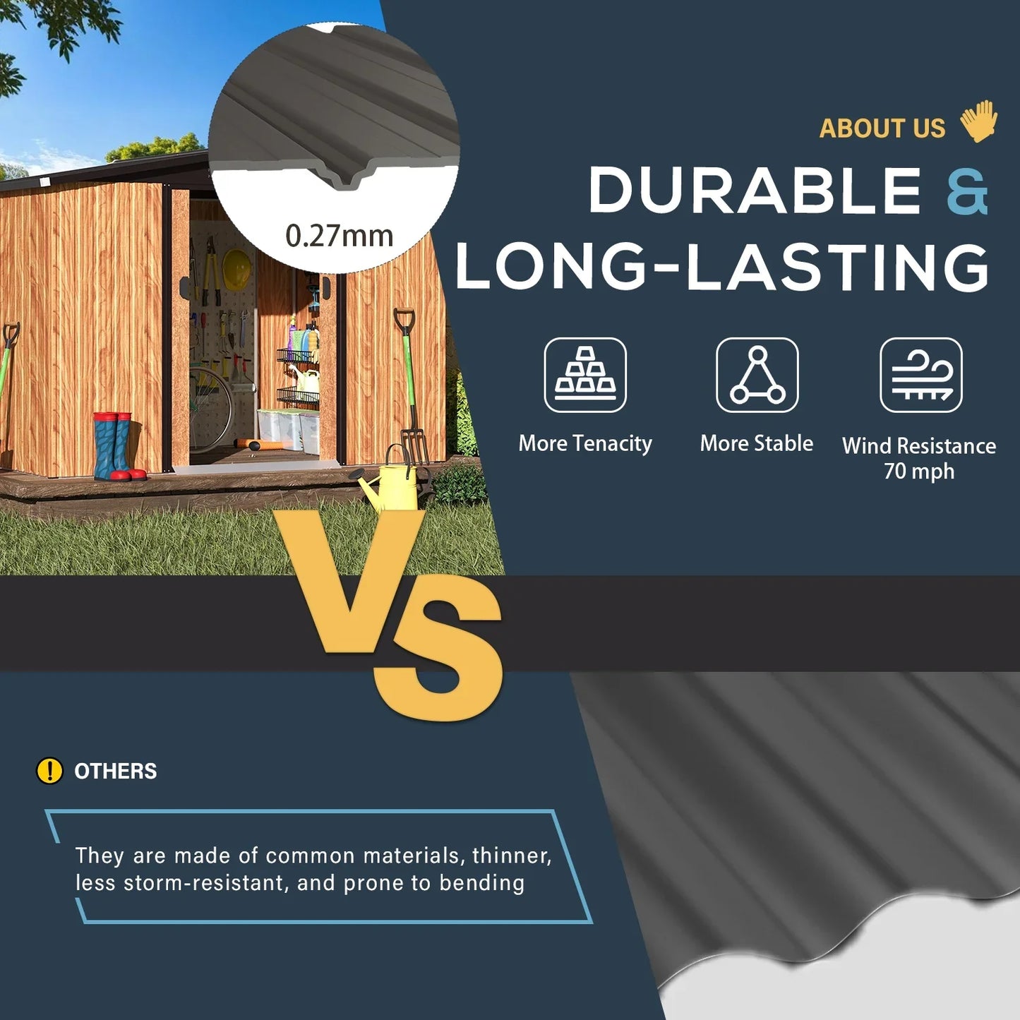 8x6 Ft Outdoor Storage Shed with Sliding Door