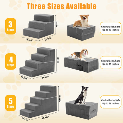 3-5 Step Right Angled Foam Dog Stairs Ramp