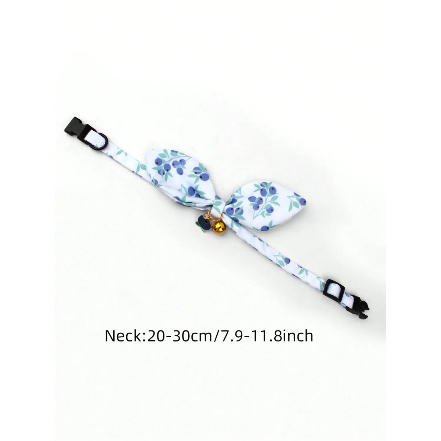 1pc Bowknot Cat Collar With Blueberry Fruit Print
