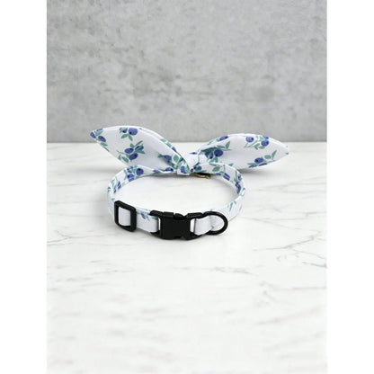 1pc Bowknot Cat Collar With Blueberry Fruit Print