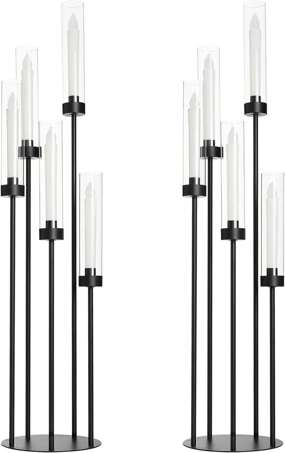 2PCS 39.8''Matte Black Candle Holder