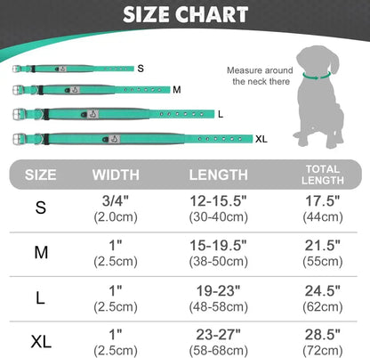 Padded Dog Collars, small Medium large, Reflective