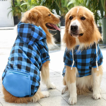 Dog Winter Coat  Pet Jacket Plaid Reversible Vest