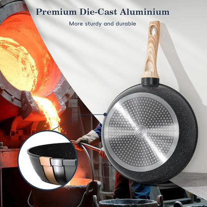 12 Non-Stick Cookware Set Granite Coating