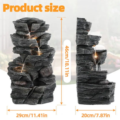 Waterfall-style Rock Water Feature Fountain, Garden Waterfall