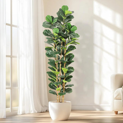 Fiddle Leaf Fig Tree with Pot Faux Trees