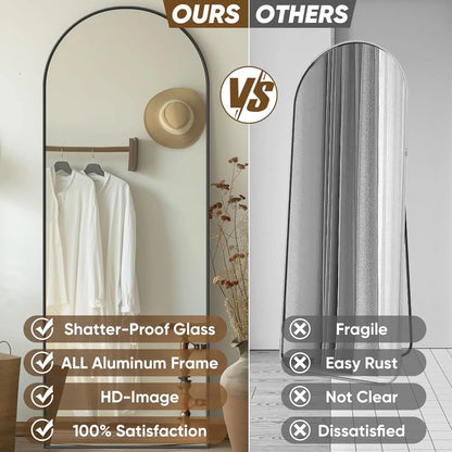 Full Length 58"x 18" Floor Mirror with Stand