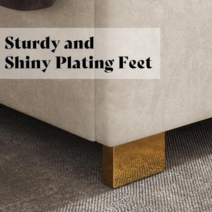 King Size Upholstered Bed, Modern Velvet Frame