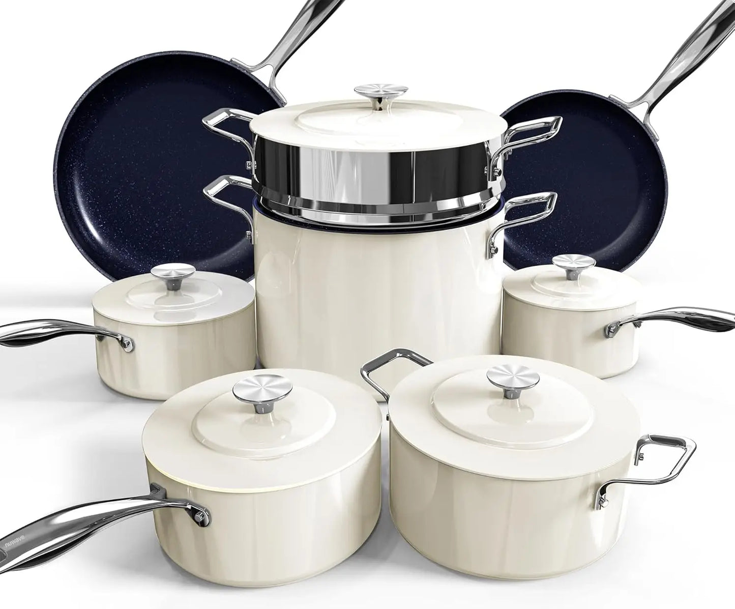 13Pc Lightweight Cookware Set, Non-Stick, Stay-Cool Handles