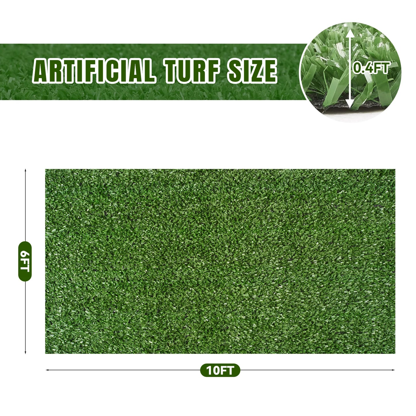 7FT×12FT Realistic Artificial Turf Grass  Pet Dog-Friendly