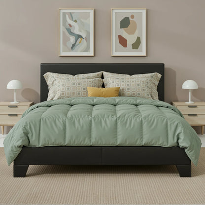 Full/Queen/King Upholstered Bed Frame Adjustable Linen Headboard
