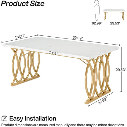 Modern Dining Table Unique Rectangular Furniture